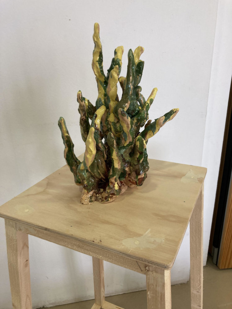 sea weed : height 27 cm length 15 cm glazed ceramic 